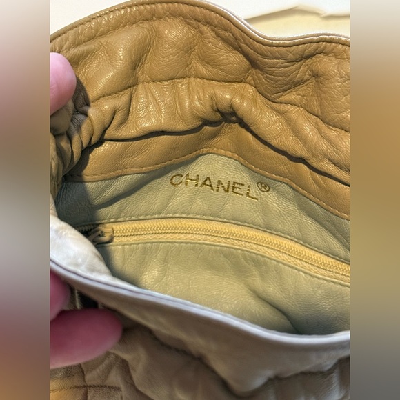 Chanel Beige/Camel Vintage Matelasse Mini Drawstring Bucket Bag - Picture 9 of 12